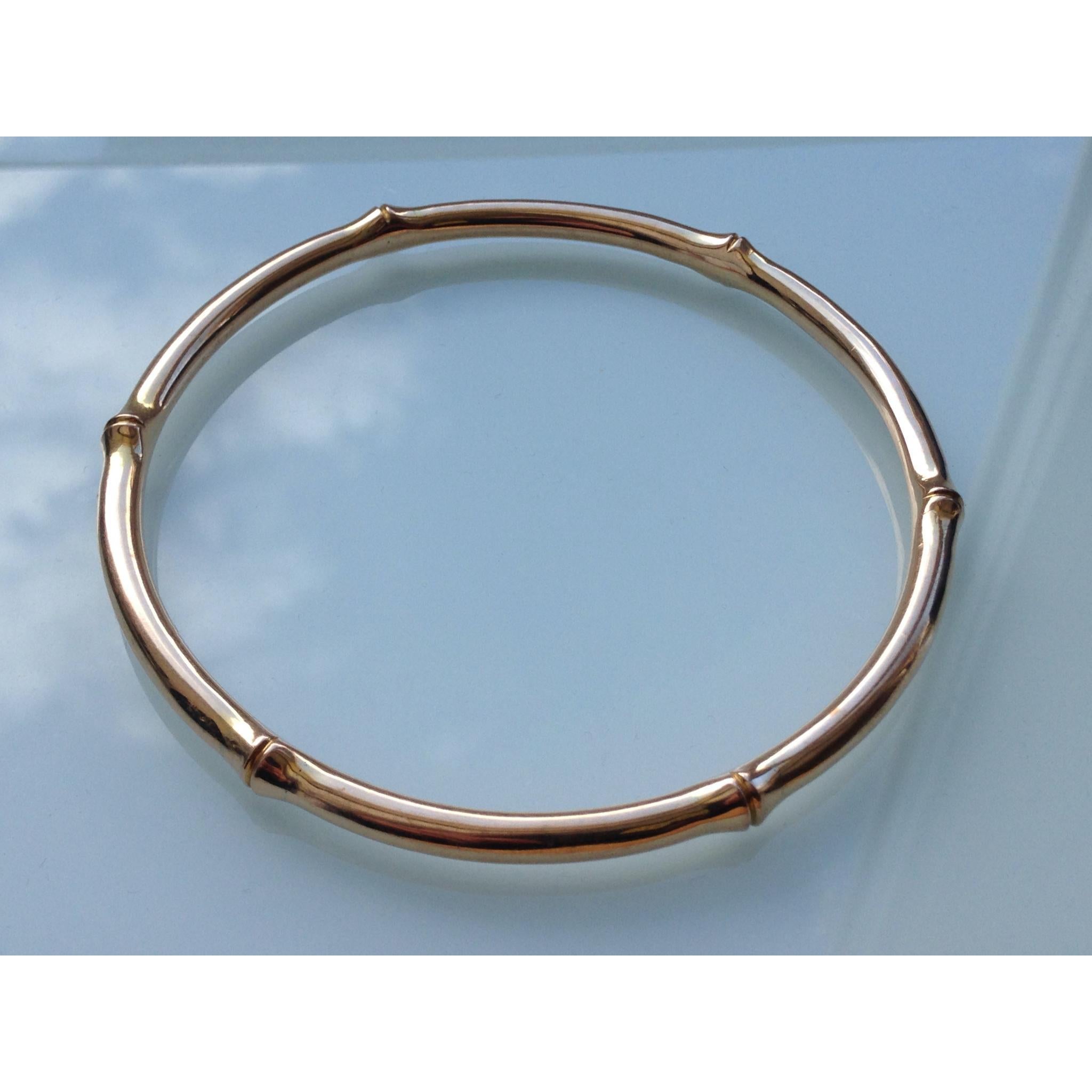 Late Victorian 15ct 625 Antique Rose Gold Bamboo Design Bangle