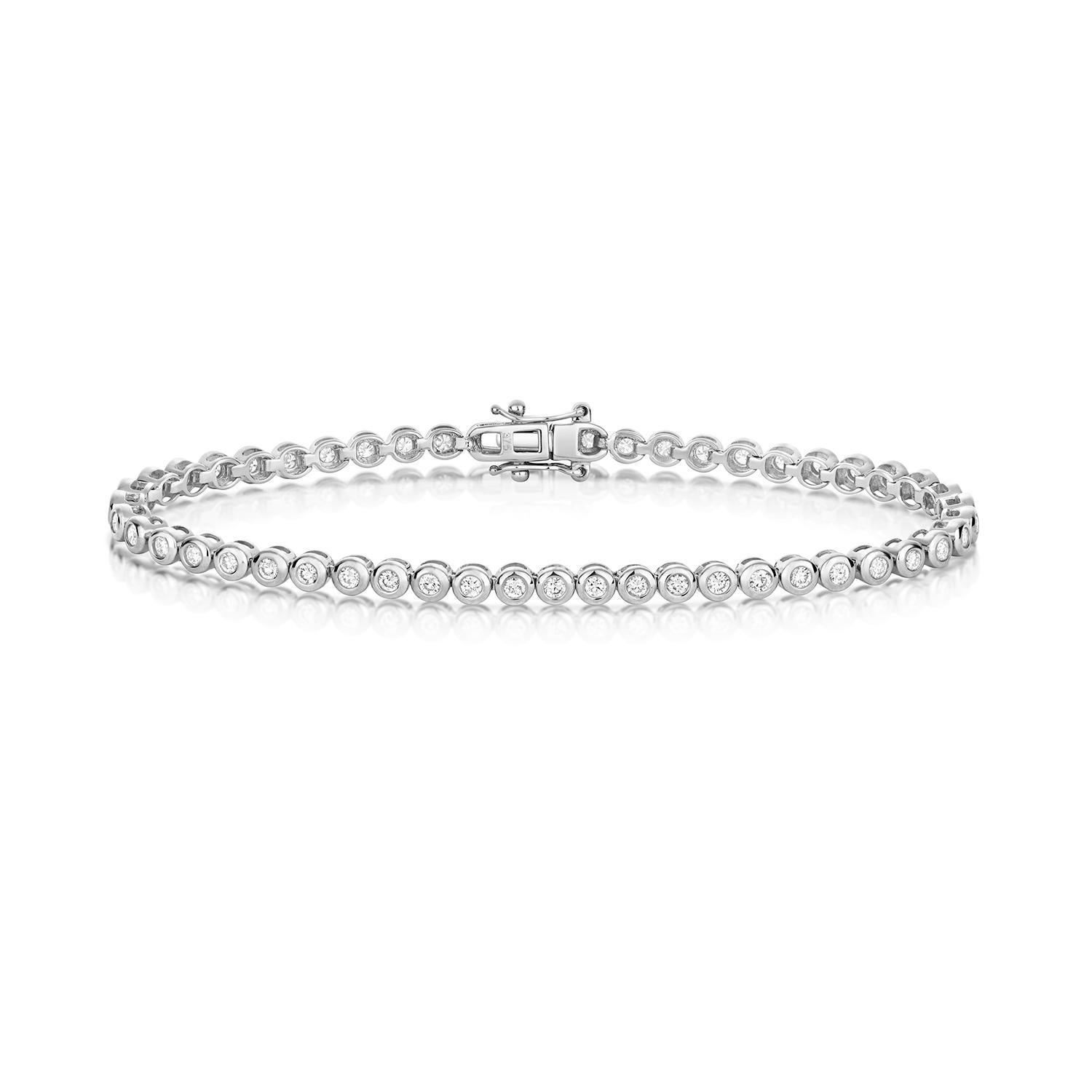 DIAMOND BRACELET

9CT W/G HI I1 1.50CT

Weight: 9.5g

Please add your desired size in message when placing your order. If you do not see your size listed here, please contact us. We can make rings on order.
Packaging:
Part of our sustainability