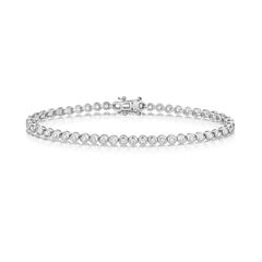 1.5ct DIAMOND Bezel Set Tennis BRACELET IN 9CT WHITE GOLD