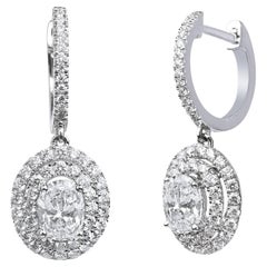 2,5 TCW Karat Art Deco Diamant-Ohrhänger im Birnenschliff mit E VVS GIA