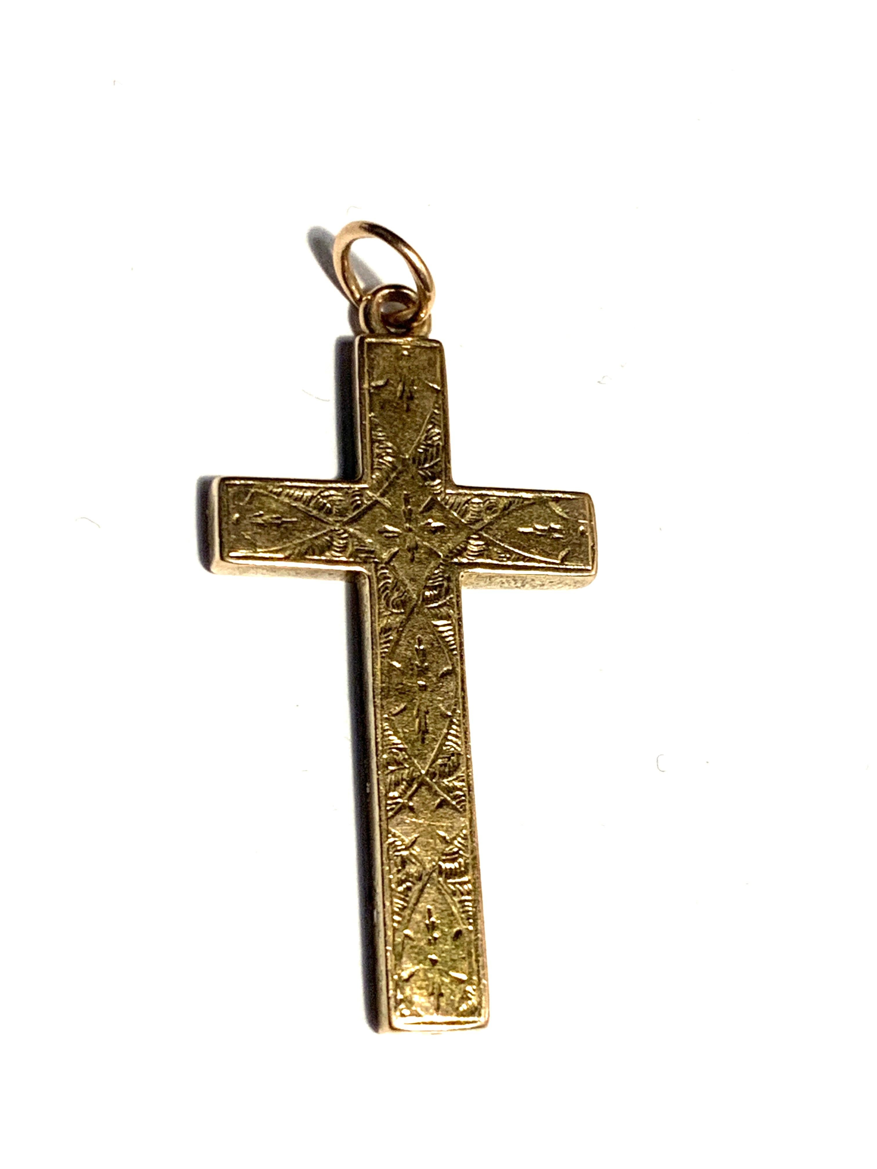 Croix antique en or 15ct Bon état - En vente à London, GB