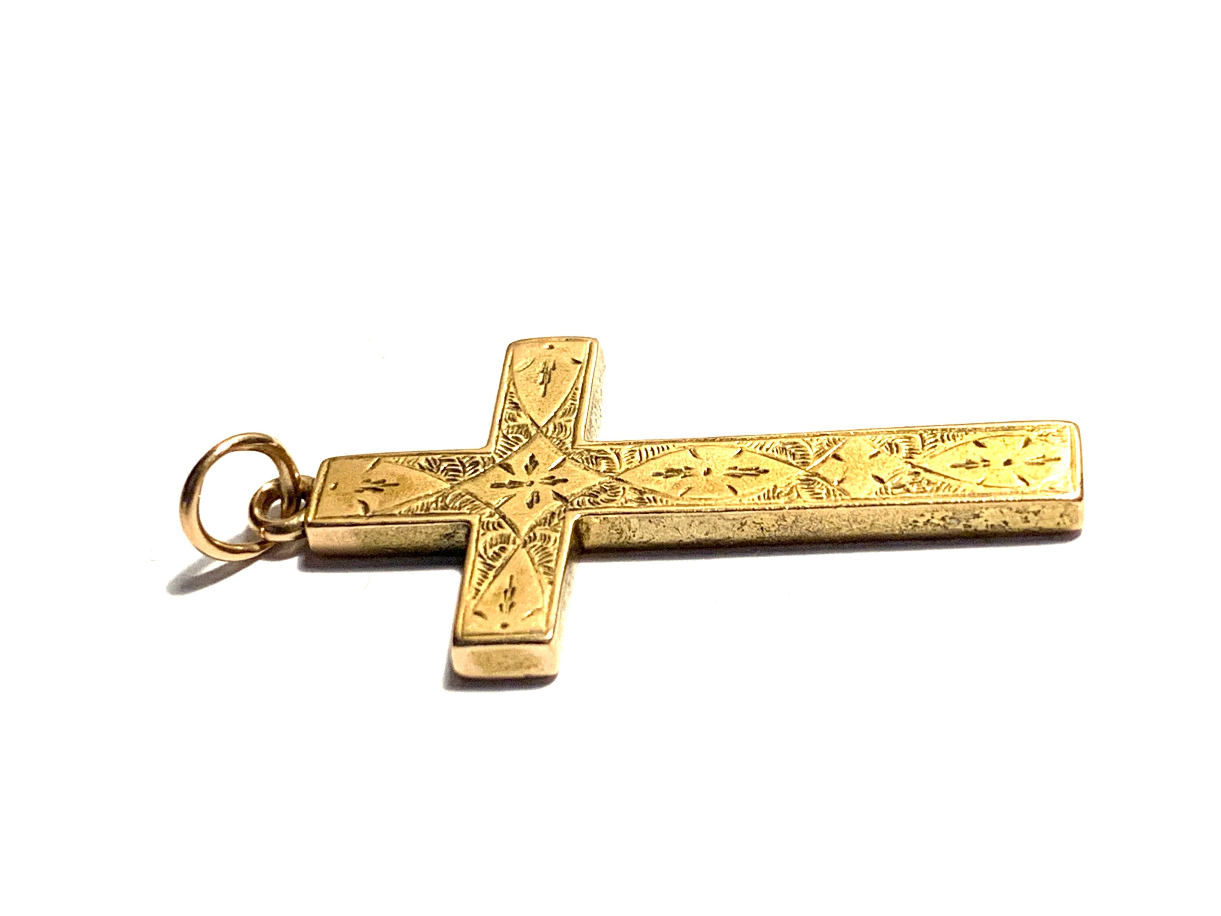Women's or Men's 15ct Gold Antique Cross For Sale