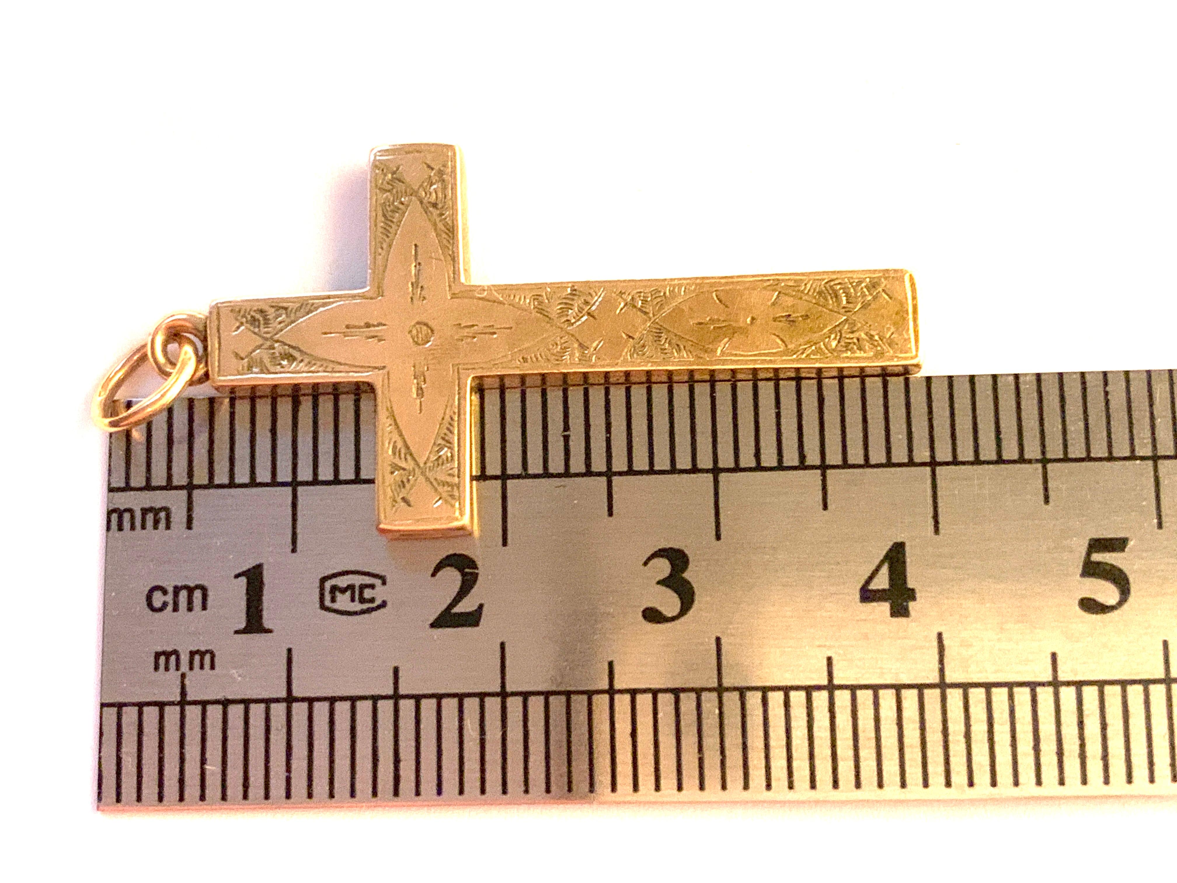 15ct Gold Antikes Kreuz im Angebot 2