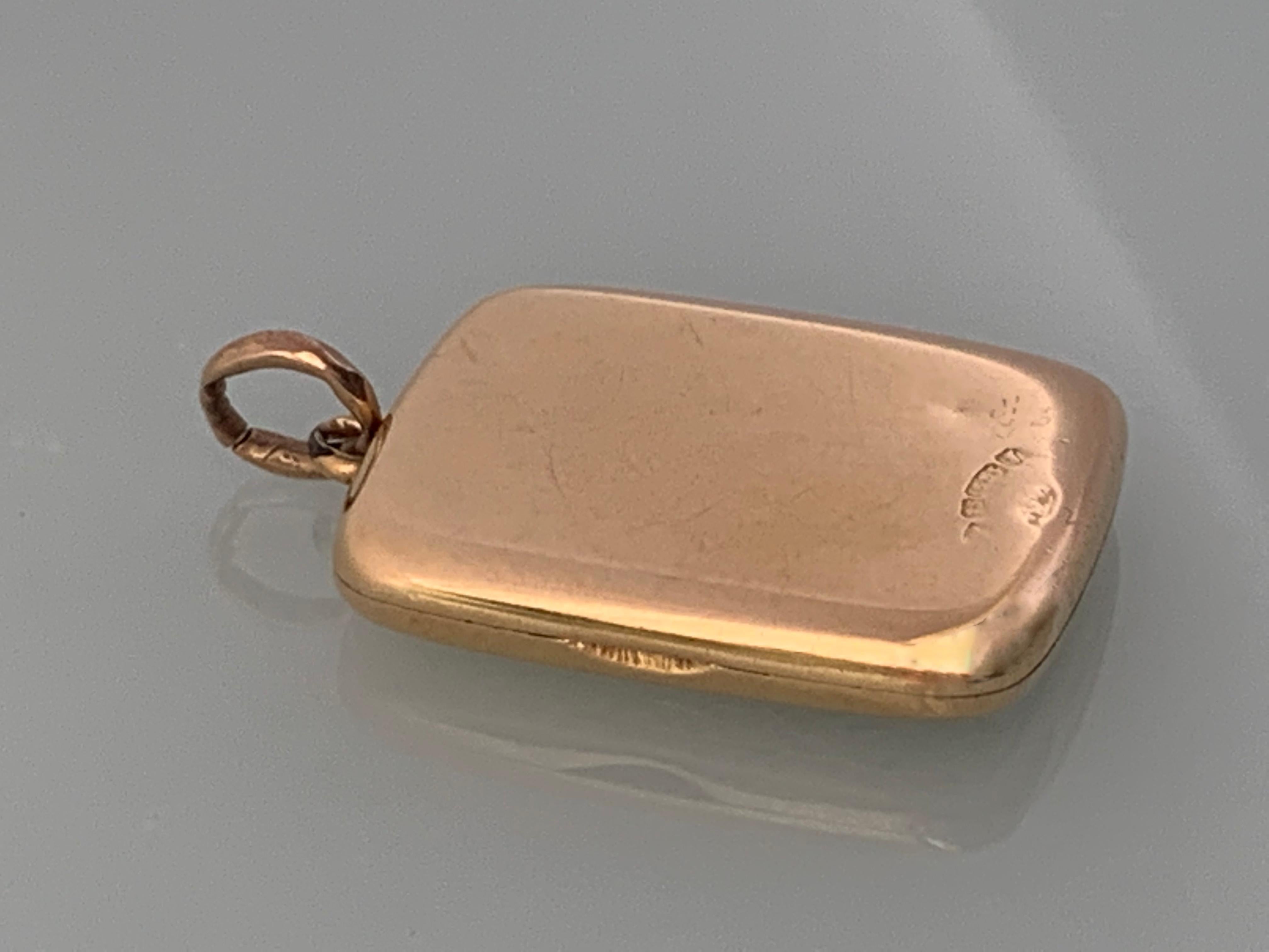 Old Mine Cut 15ct Gold Art Deco Diamond Locket