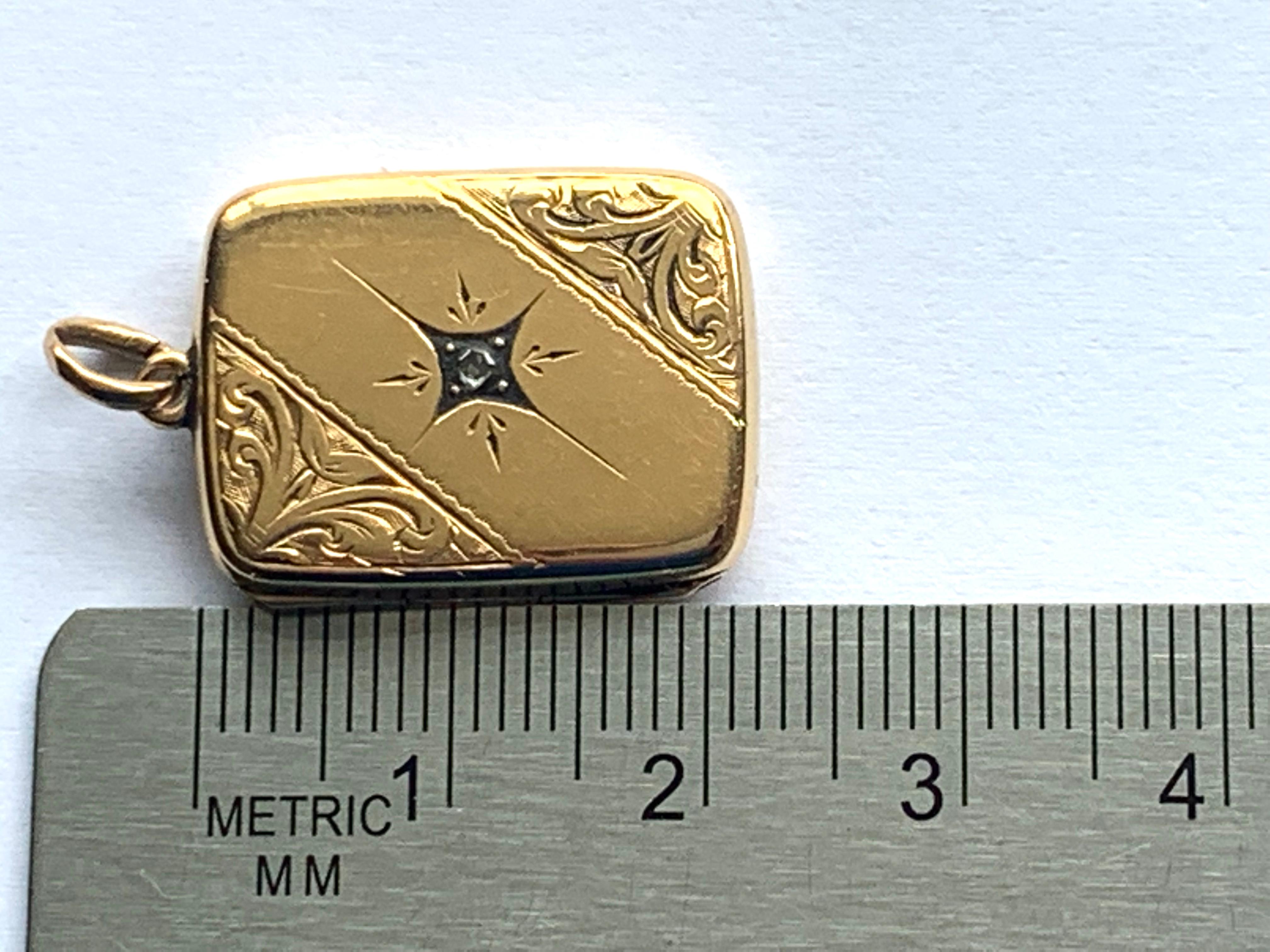15ct Gold Art Deco Diamond Locket 3