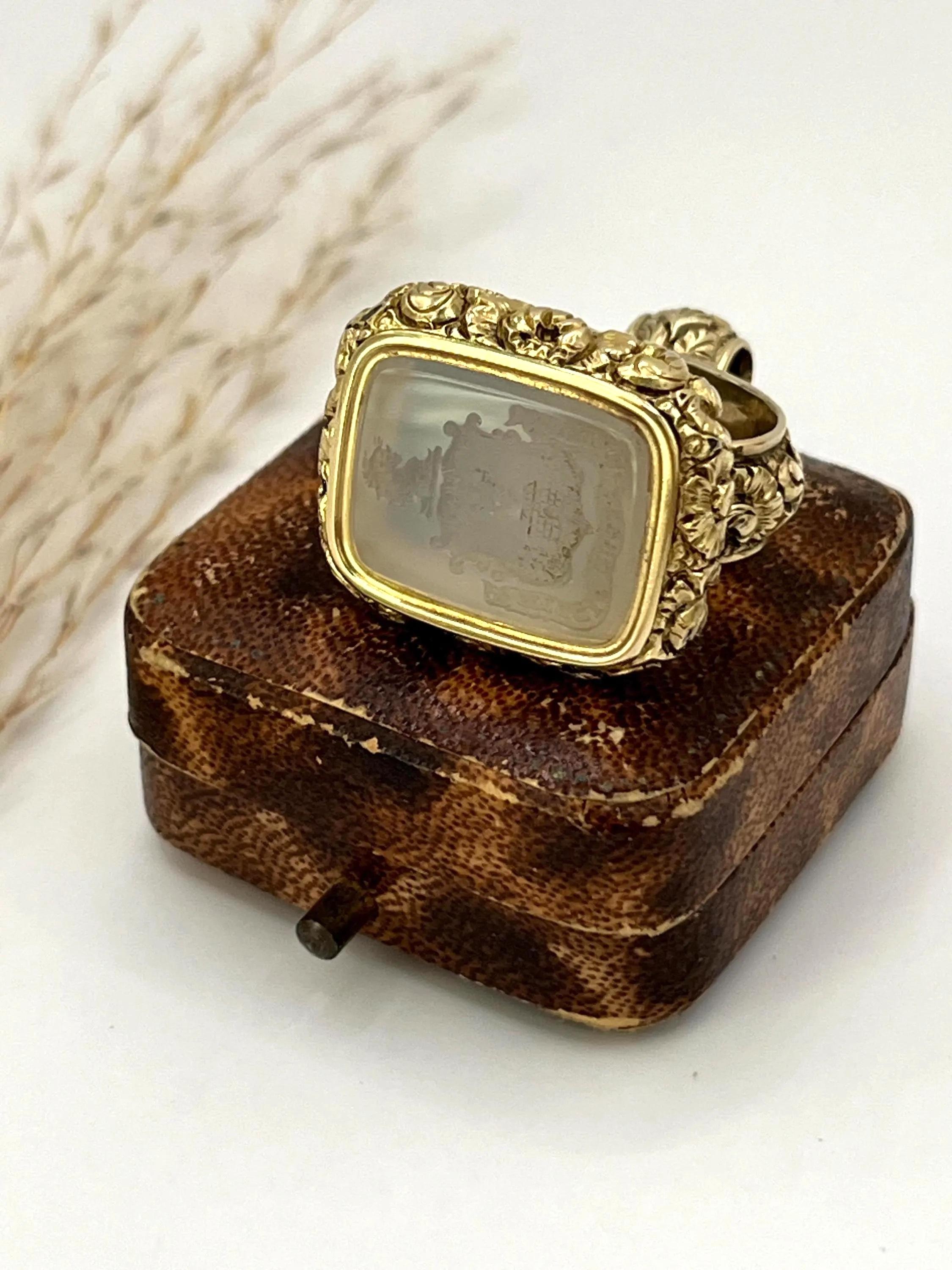 Antique Seal Fob

Tests as 15ct Gold Cased 

Circa 1880

* The chain is sold separately 

A finely crafted Victorian-era fob featuring a translucent engraved chalcedony panel, likely intended as a seal. The chalcedony is bezel-set within a richly