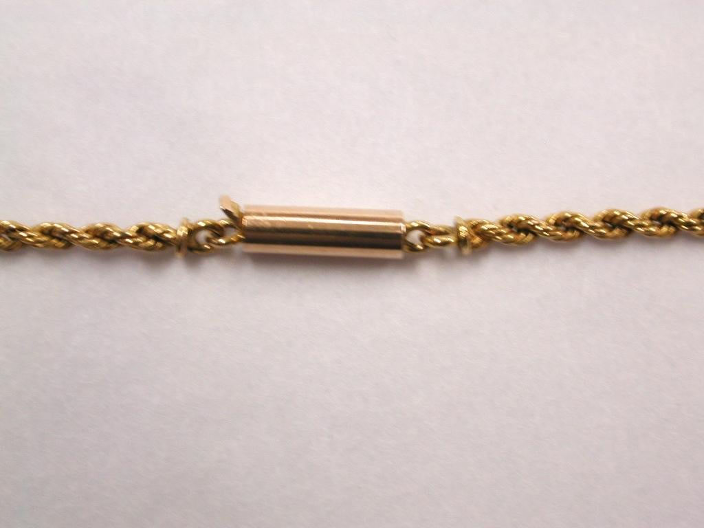 15 Karat Gold Anhänger Set mit halben Perlen und Amethysten, integrierte Seilkette (Gemischter Schliff) im Angebot