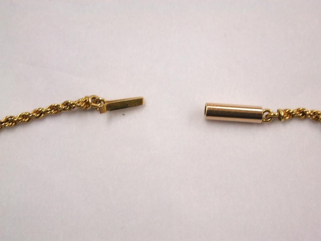 15 Karat Gold Anhänger Set mit halben Perlen und Amethysten, integrierte Seilkette im Zustand „Gut“ im Angebot in London, GB