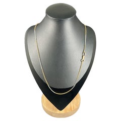 15ct Gold 
Platinum 18 1/2 Inch Flat Curb Chain Two Colour Gold Swivel Clasp