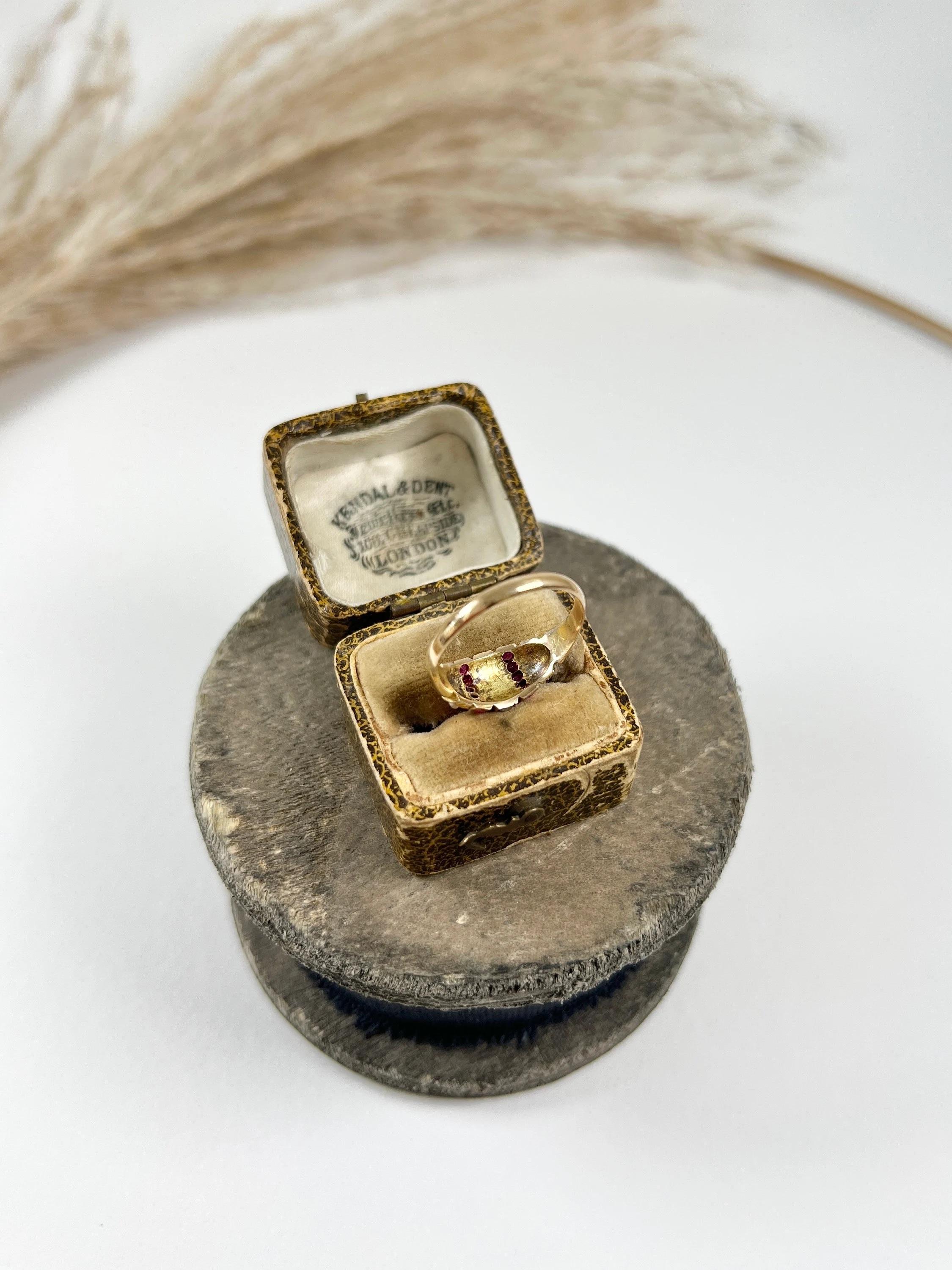 15ct  Gold, Victorian Dome Shaped Ruby & Pearl Ring, Hallmarked Birmingham 1876 5