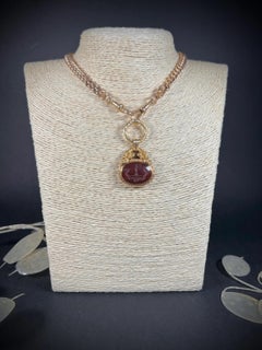 15 Karat Gold viktorianischer verschnörkelter Clan MacKay schottischer Karneol Siegel-Anhänger