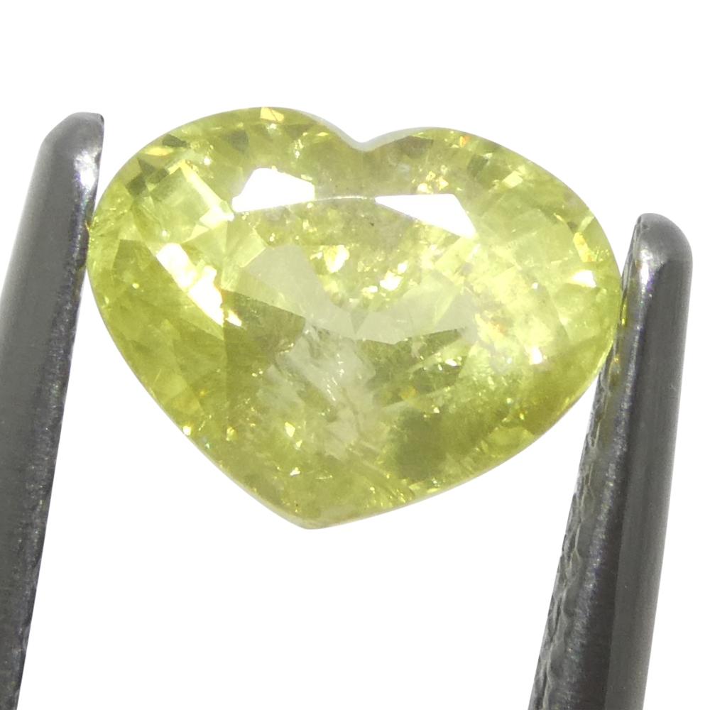1,5 Karat herzgelber Saphir aus Tansania, unerhitzt (Brillantschliff) im Angebot