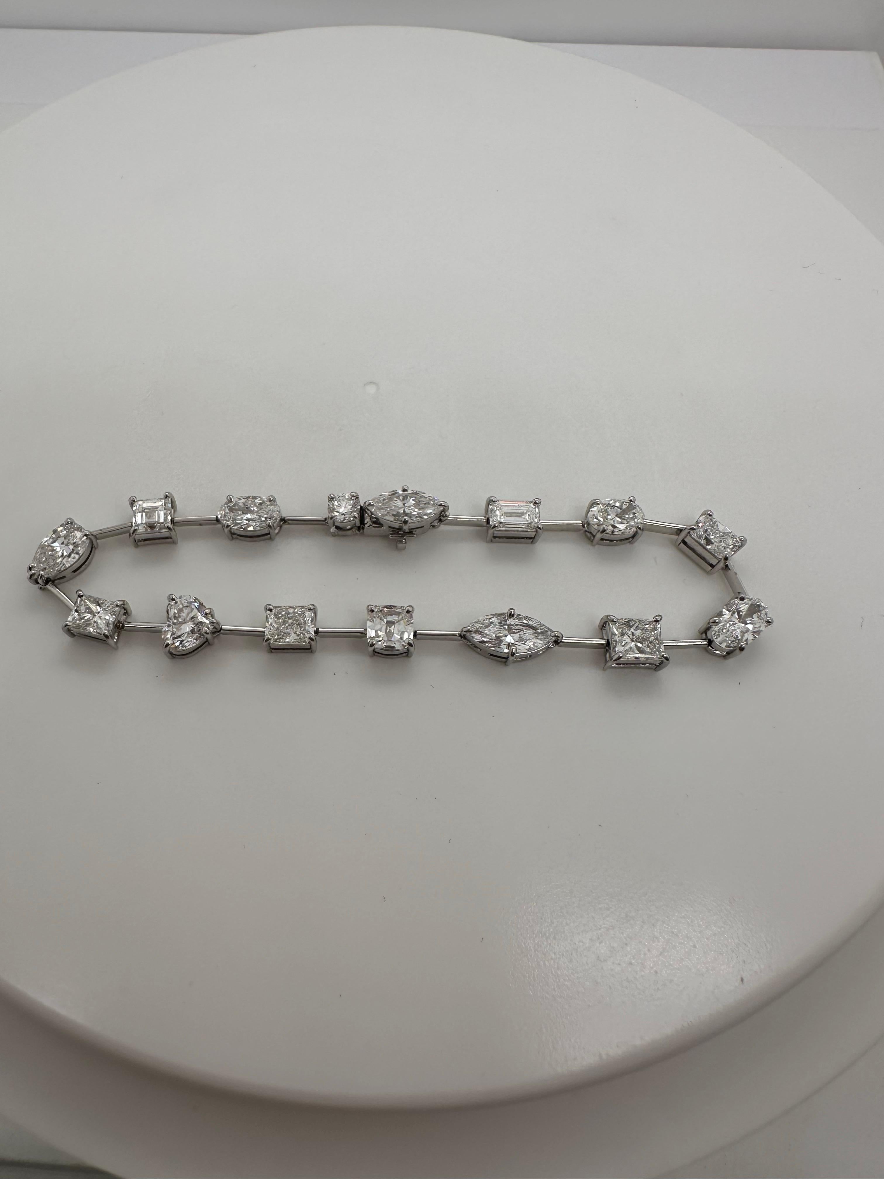 Pulsera tenis 15ct Mix oro 14KT impresionante pulsera tenis moderna en venta 2
