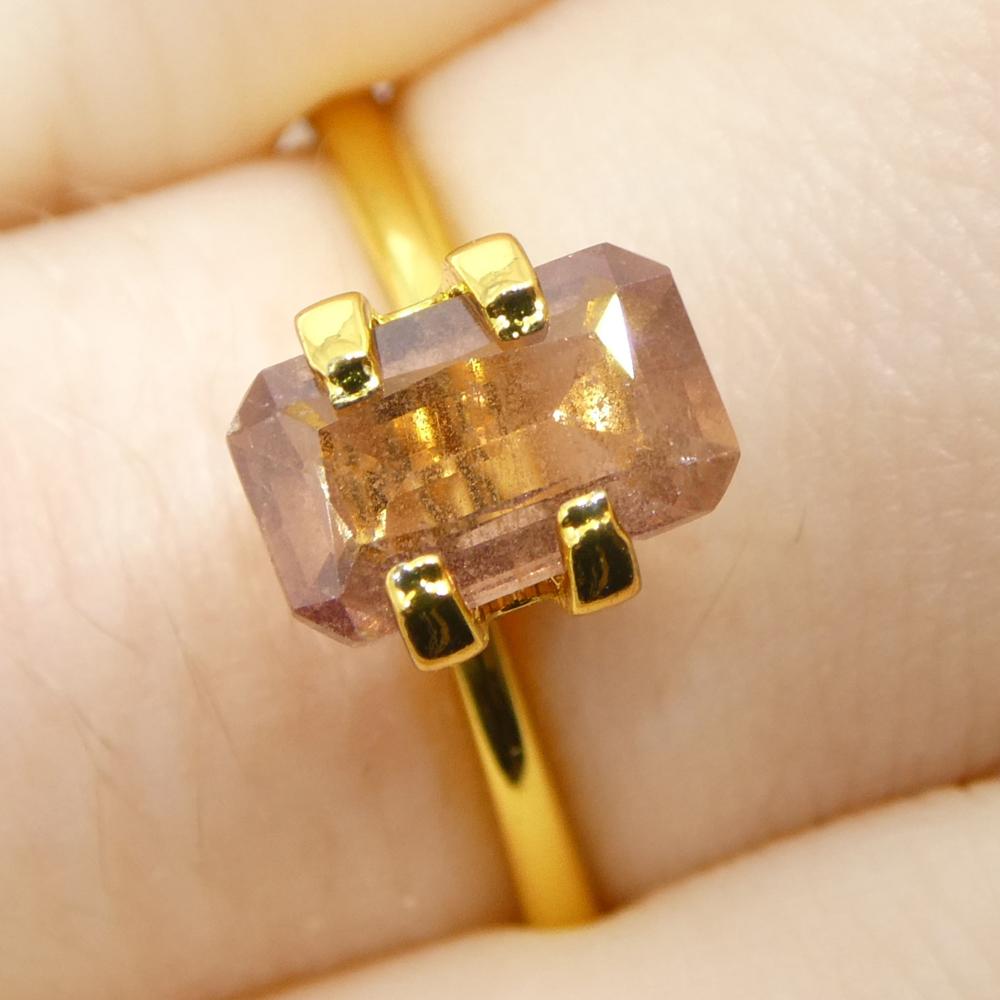 1.5ct Octagonal/Emerald Cut Pinkish-Orange Padparadscha Sapphire from Tanzania In New Condition For Sale In Toronto, Ontario