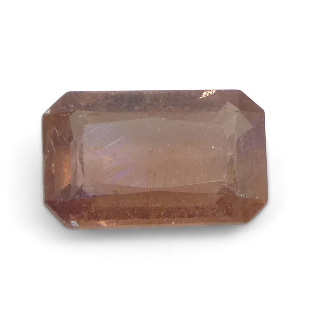 1.5ct Octagonal/Emerald Cut Pinkish-Orange Padparadscha Sapphire from Tanzania For Sale 1