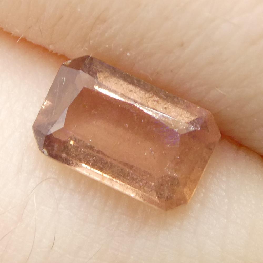 1.5ct Octagonal/Emerald Cut Pinkish-Orange Padparadscha Sapphire from Tanzania For Sale 4