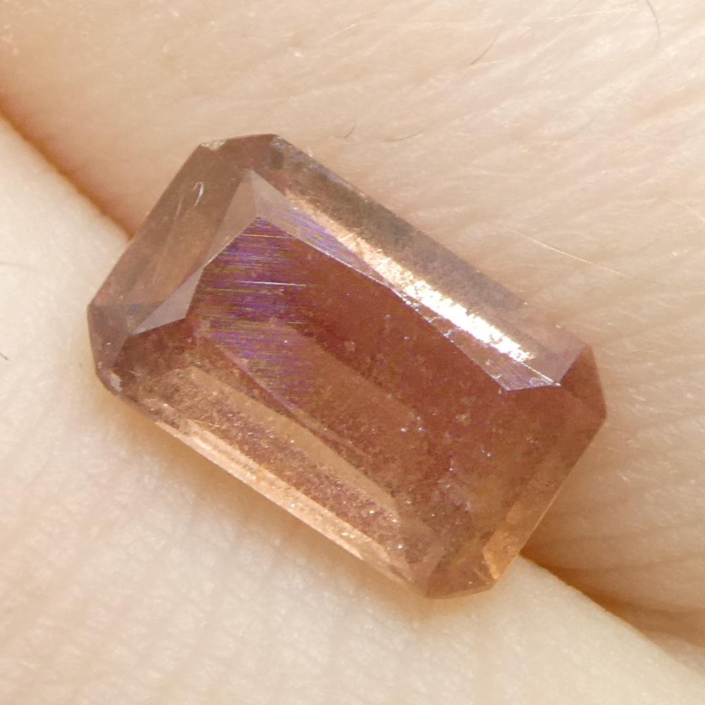 1.5ct Octagonal/Emerald Cut Pinkish-Orange Padparadscha Sapphire from Tanzania For Sale 5