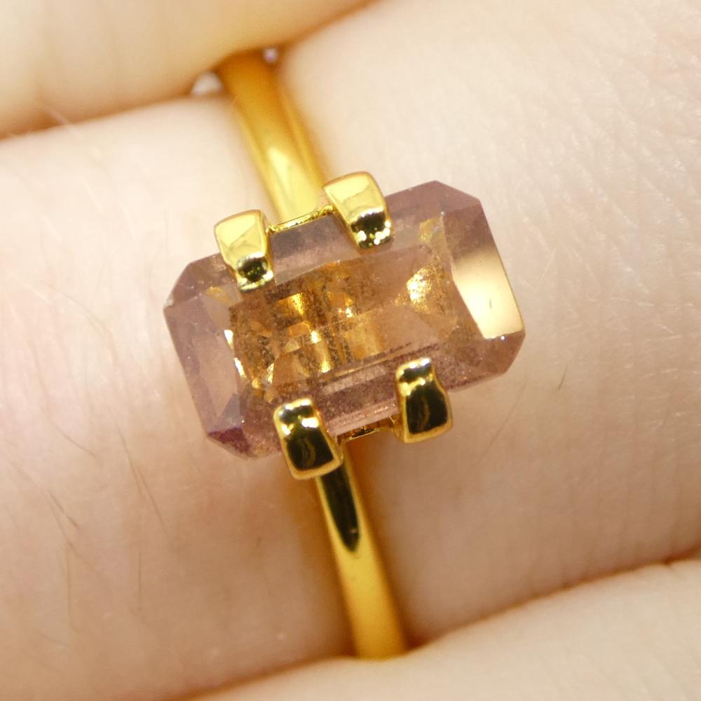 1.5ct Octagonal/Emerald Cut Pinkish-Orange Padparadscha Sapphire from Tanzania For Sale 6