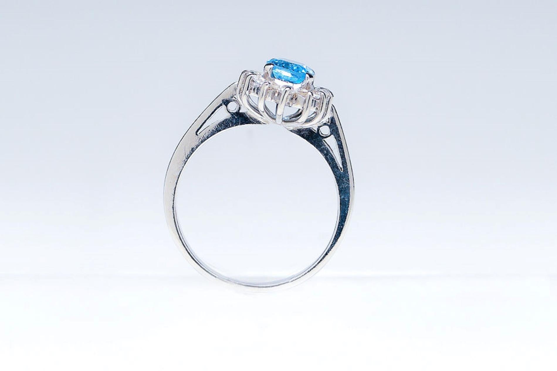 1.5ct Oval Topaz Sterling Silver Ring In New Condition For Sale In Sheridan, WY