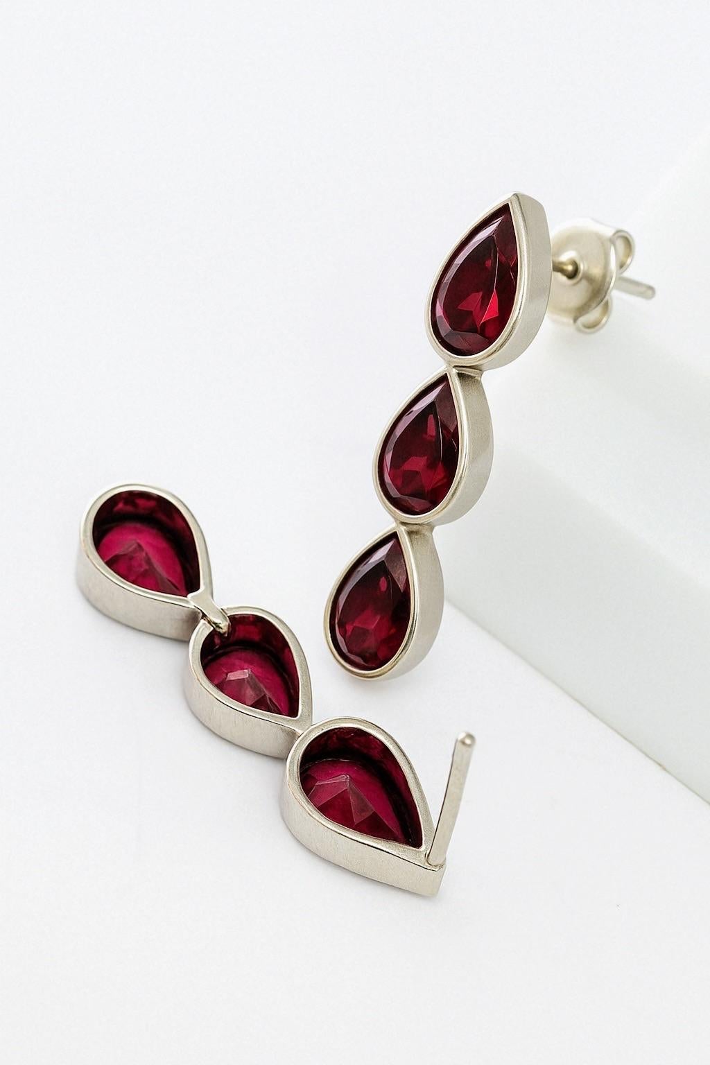 Taille poire Boucles d'oreilles pendantes 1,5ct GARNET taille poire en vente