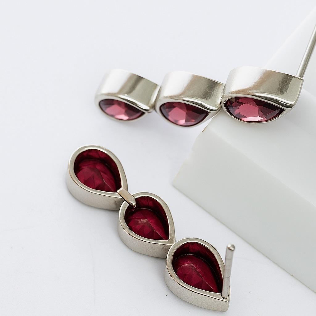 Boucles d'oreilles pendantes 1,5ct GARNET taille poire Pour femmes en vente