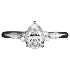 1.5CT Pear Cut Moissanite Engagement Ring 14k rose gold Ring Gift For Her.