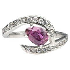 1.5ct Pear Cut Natural Pink Sapphire Ring