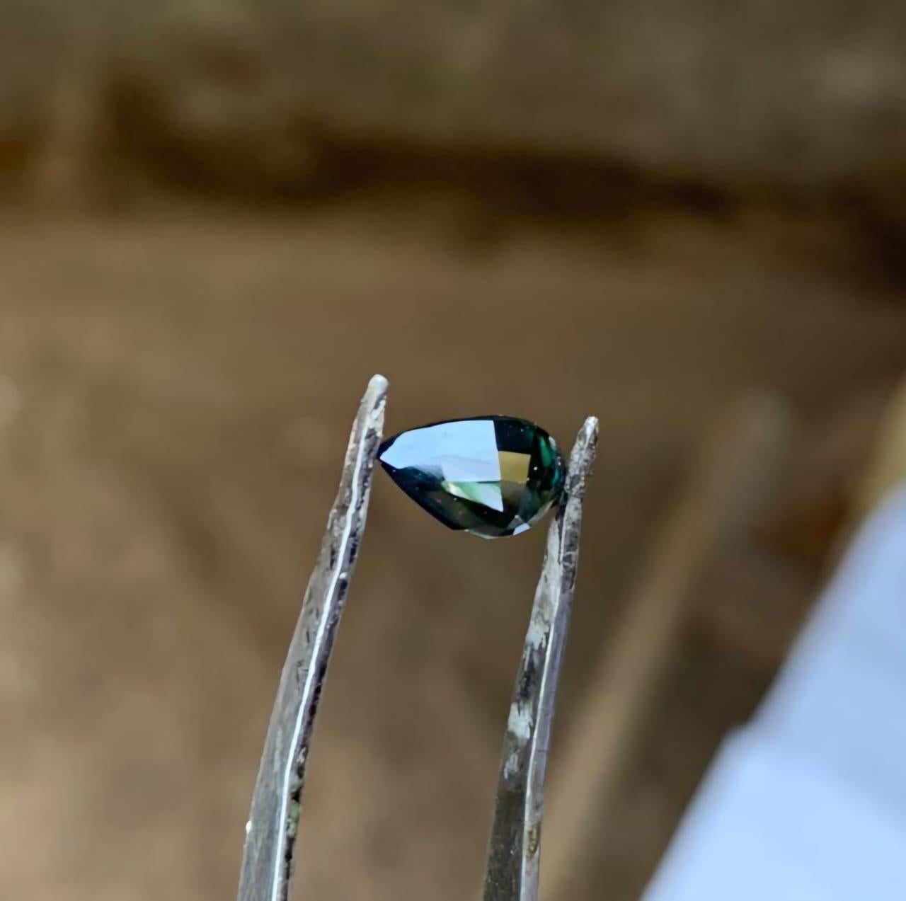 1,5ct Birnenschliff UNGESCHLOSSENE TEAL BLUE NATURAL SAPPHIRE Edelstein NO RESERVE im Zustand „Neu“ im Angebot in Sheridan, WY