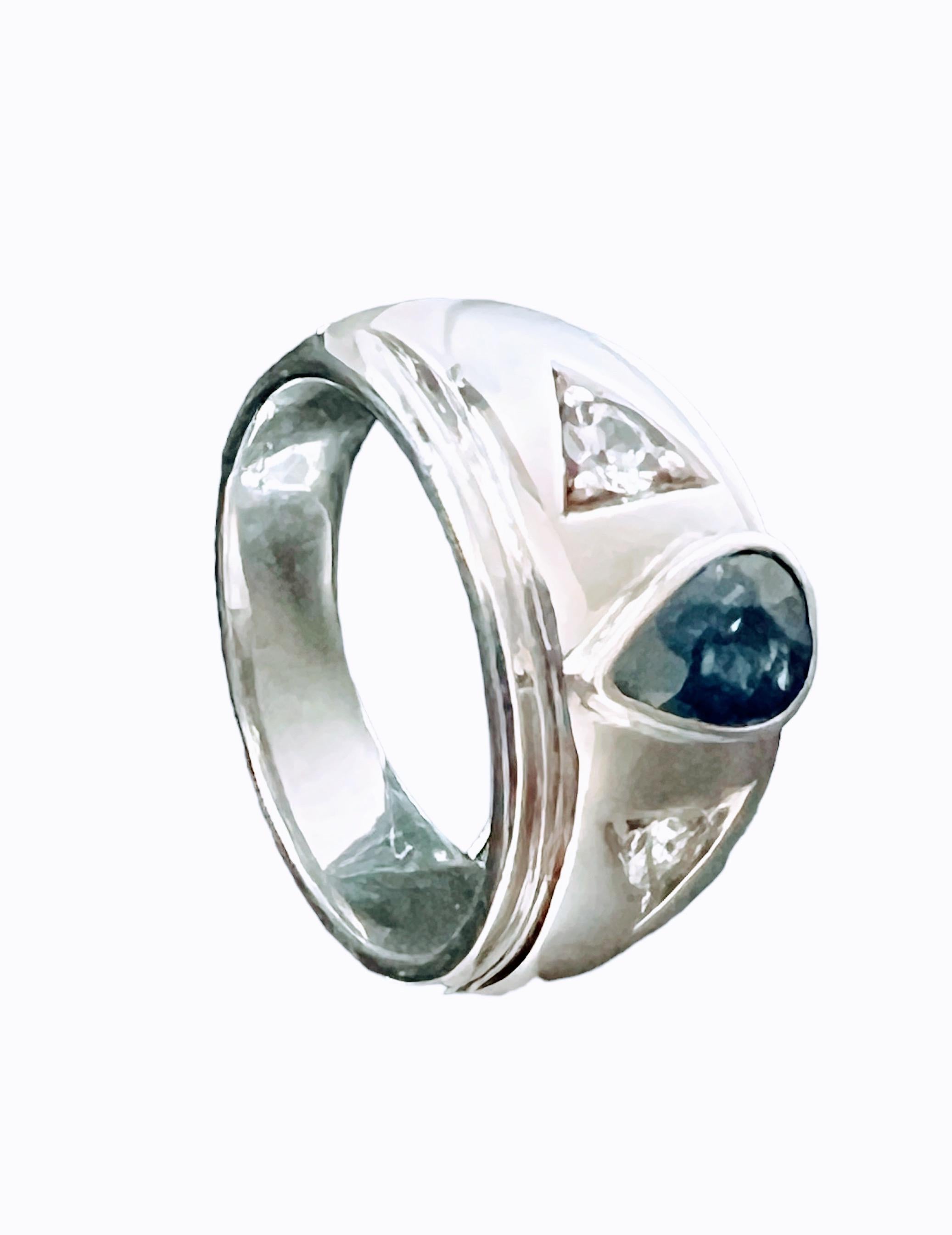 Elevate your style with our captivating 1.5ct Pear shaped Natural Blue Sapphire Dome Ring made of platinum coated sterling silver. This stunning piece showcases a natural, untreated Pear shaped blue sapphire, exuding deep and mesmerizing hues. The