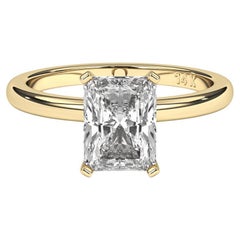 3CT Radiant Cut Solitaire F-G Color with VS Clarity Lab Grown Diamond Ring
