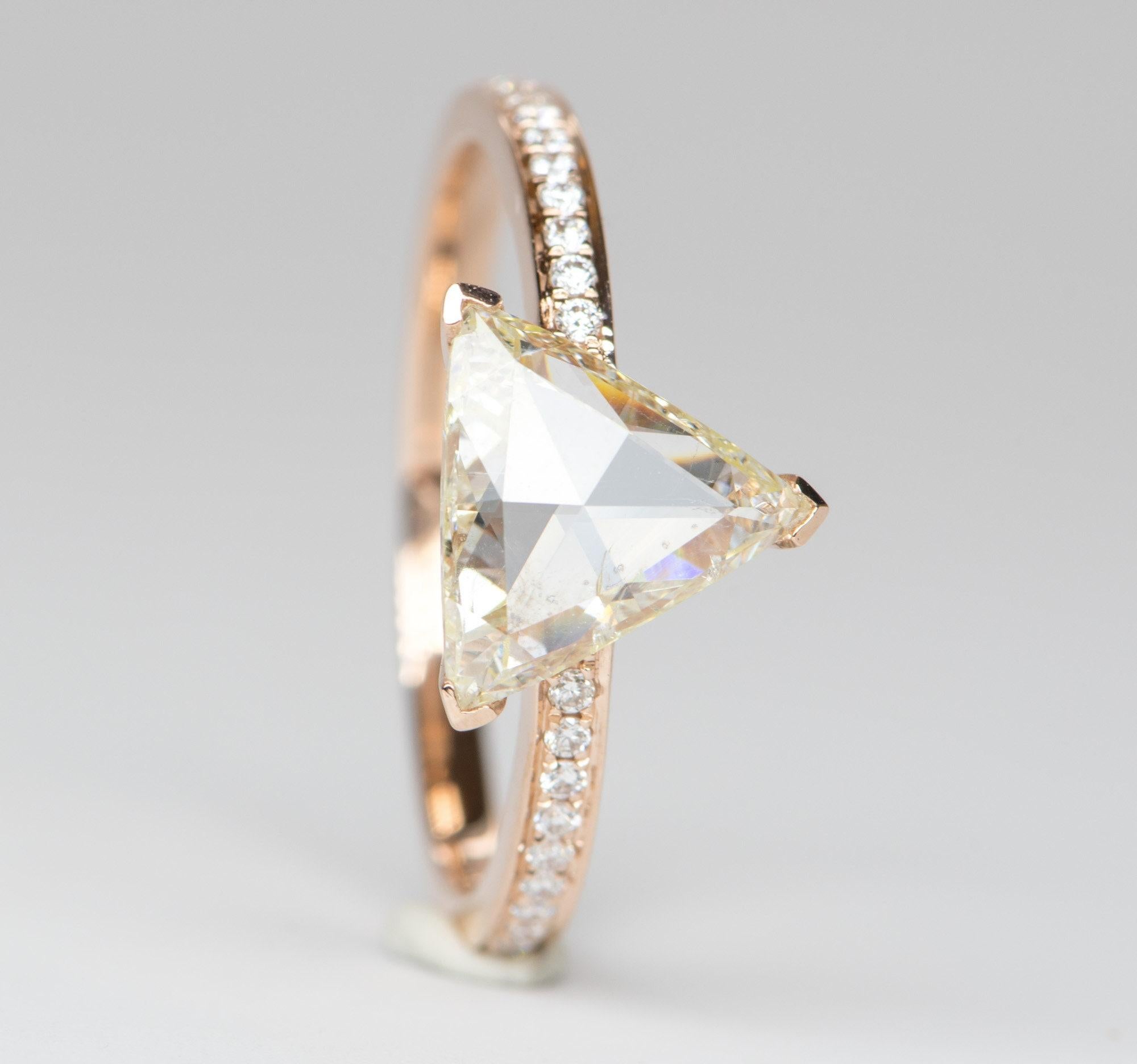 triangle cut diamond ring