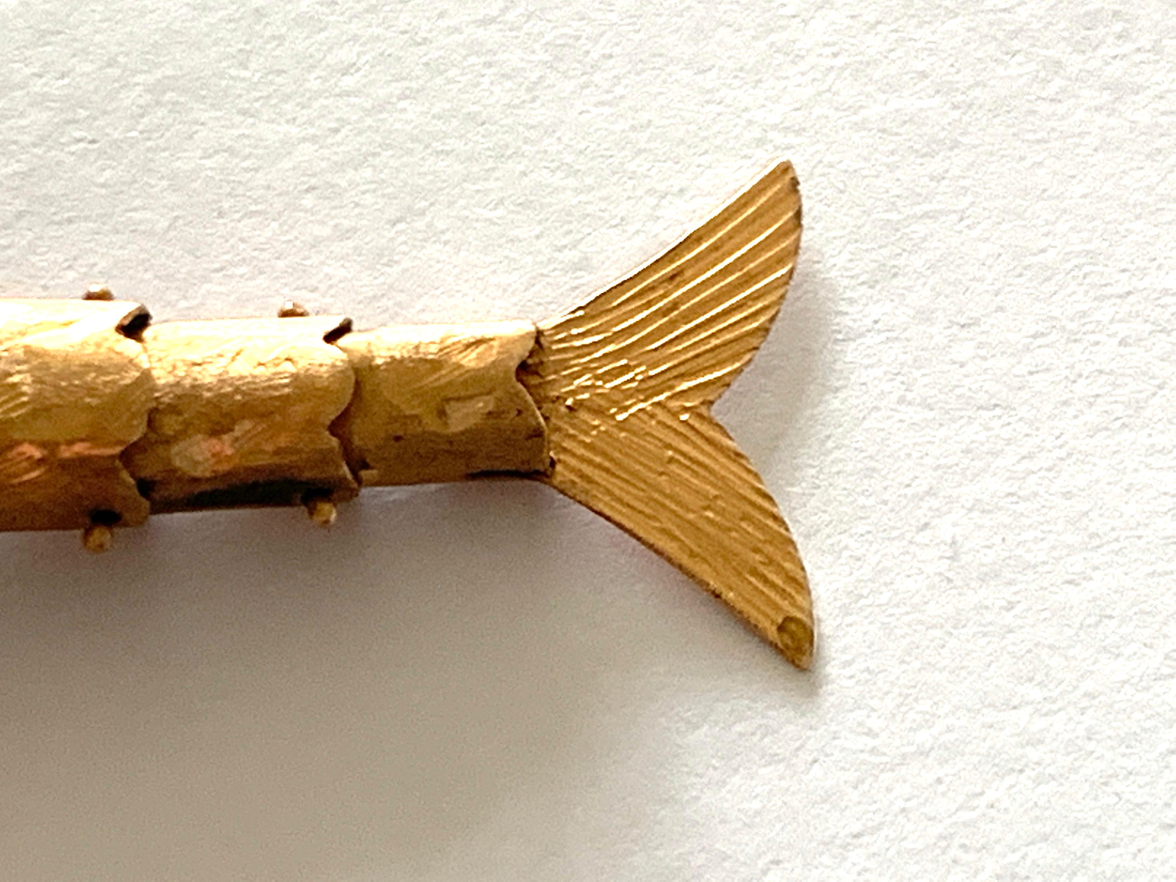 15ct Rose Gold Articulated Fish Pendant  2