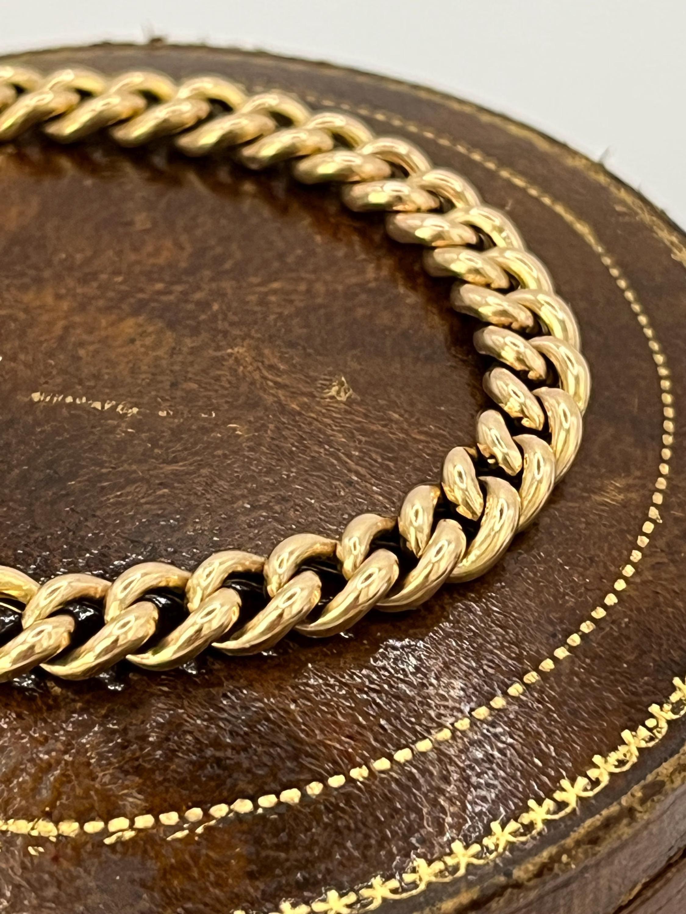 Victorien Bracelet à maillons en or rose 15ct de style victorien avec fermoir à cadenas en forme de cœur, Circa 1900 en vente