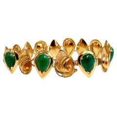 Bracelet vintage en jade naturel 14 carats de 15 carats (succession)