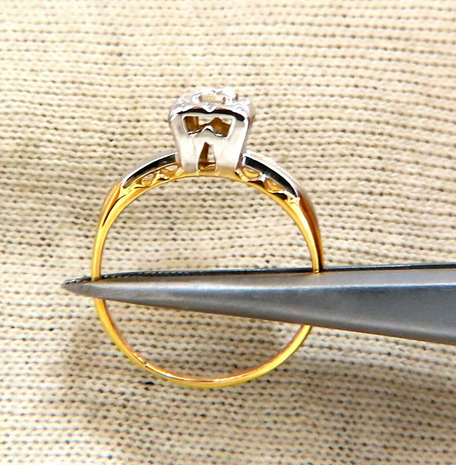 Round Cut .15ct Vintage Solitaire Ring 14kt For Sale