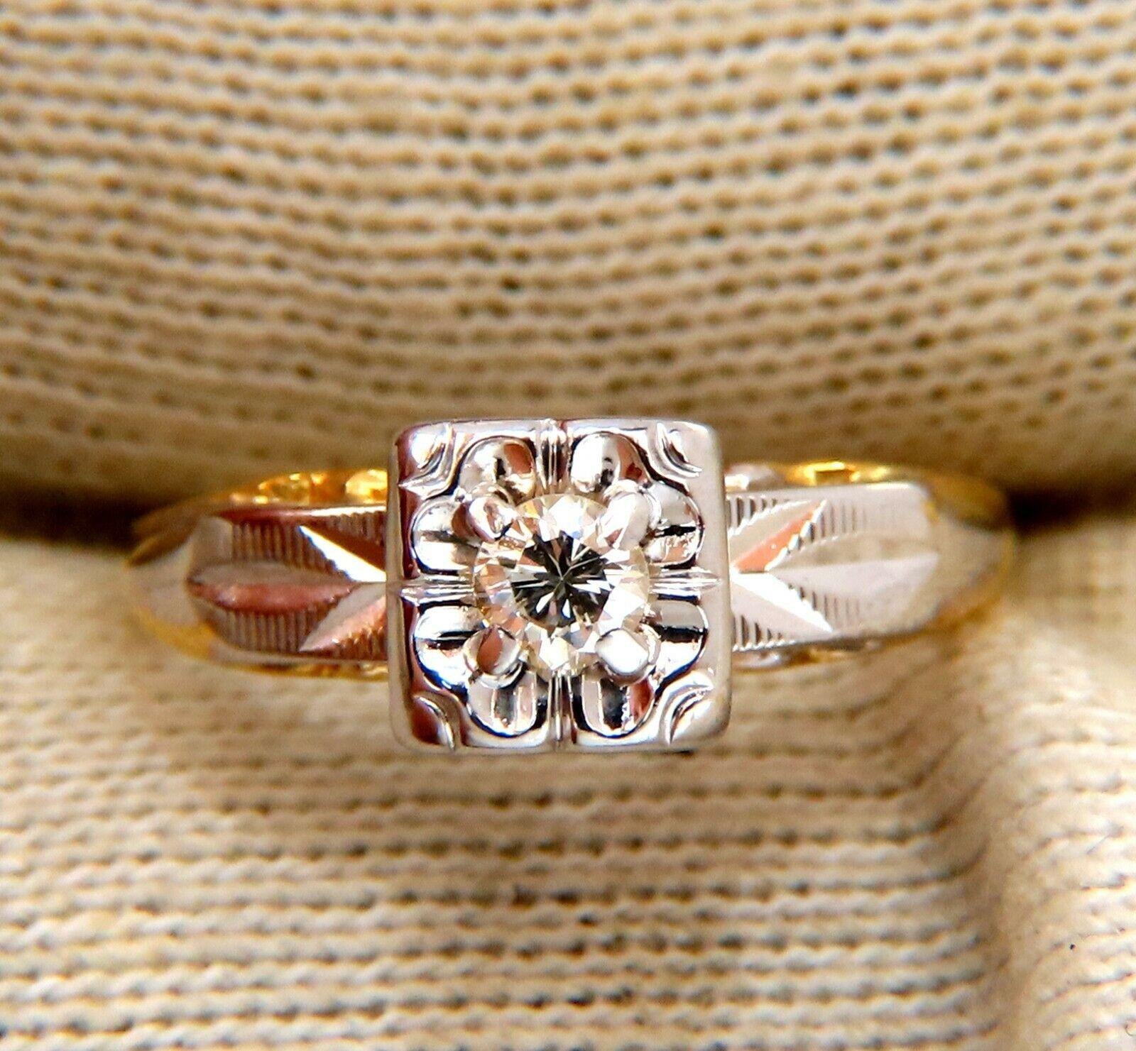 .15ct Vintage Solitaire Ring 14kt In New Condition For Sale In New York, NY