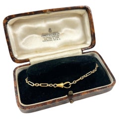 Bracelet en or jaune 15ct, 1920 Fetter & Three Link, 8 pouces avec fermoir pivotant