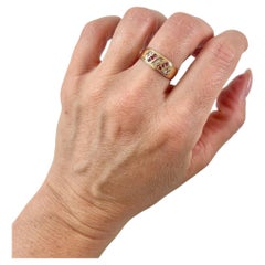 15ct Yellow Gold, Birmingham Hallmarked 1890, Victorian Ruby & Diamond Ring