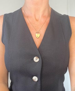 15ct Yellow Gold Edwardian Heart Padlock Pendant, Bracelet Clasp Hallmarked 1907