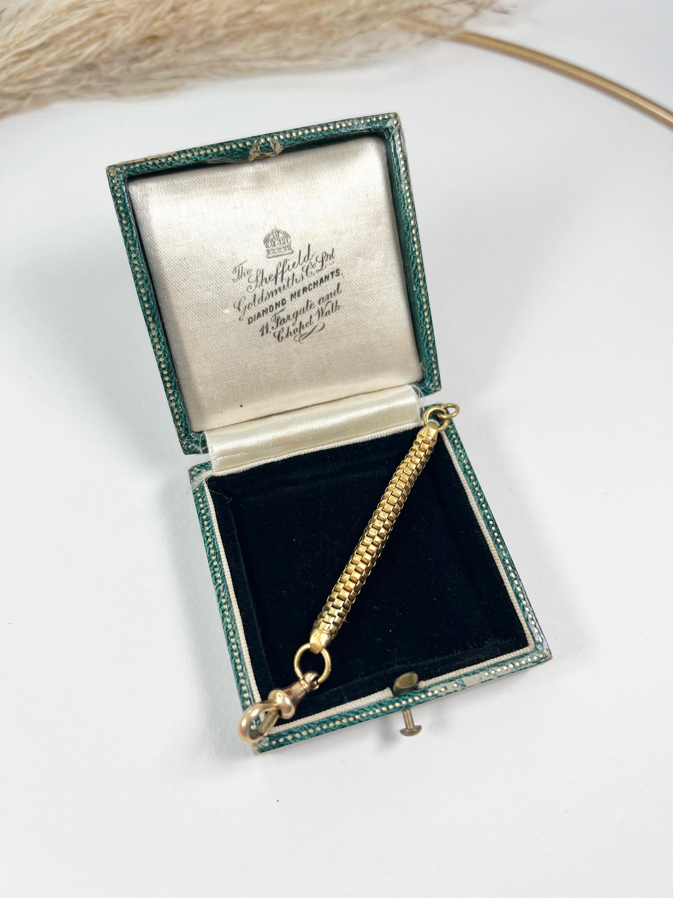 Women's or Men's 15ct Yellow Gold Edwardian Snake Link Chain Extender Pendant with Swivel Clasp