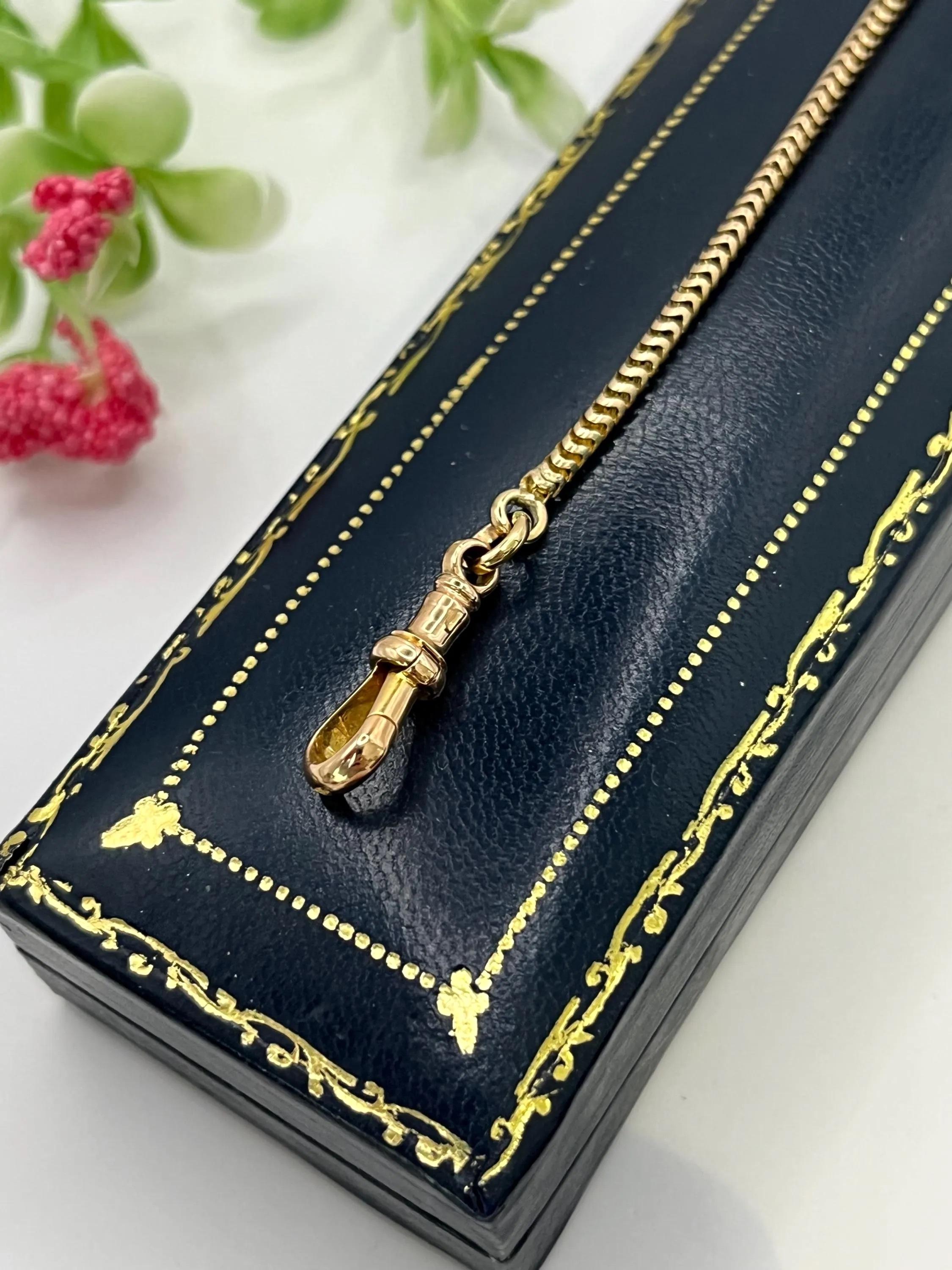 Pendentif en or jaune 15ct, Edwardian, chaîne à maillons serpent avec fermoir pivotant en vente 1