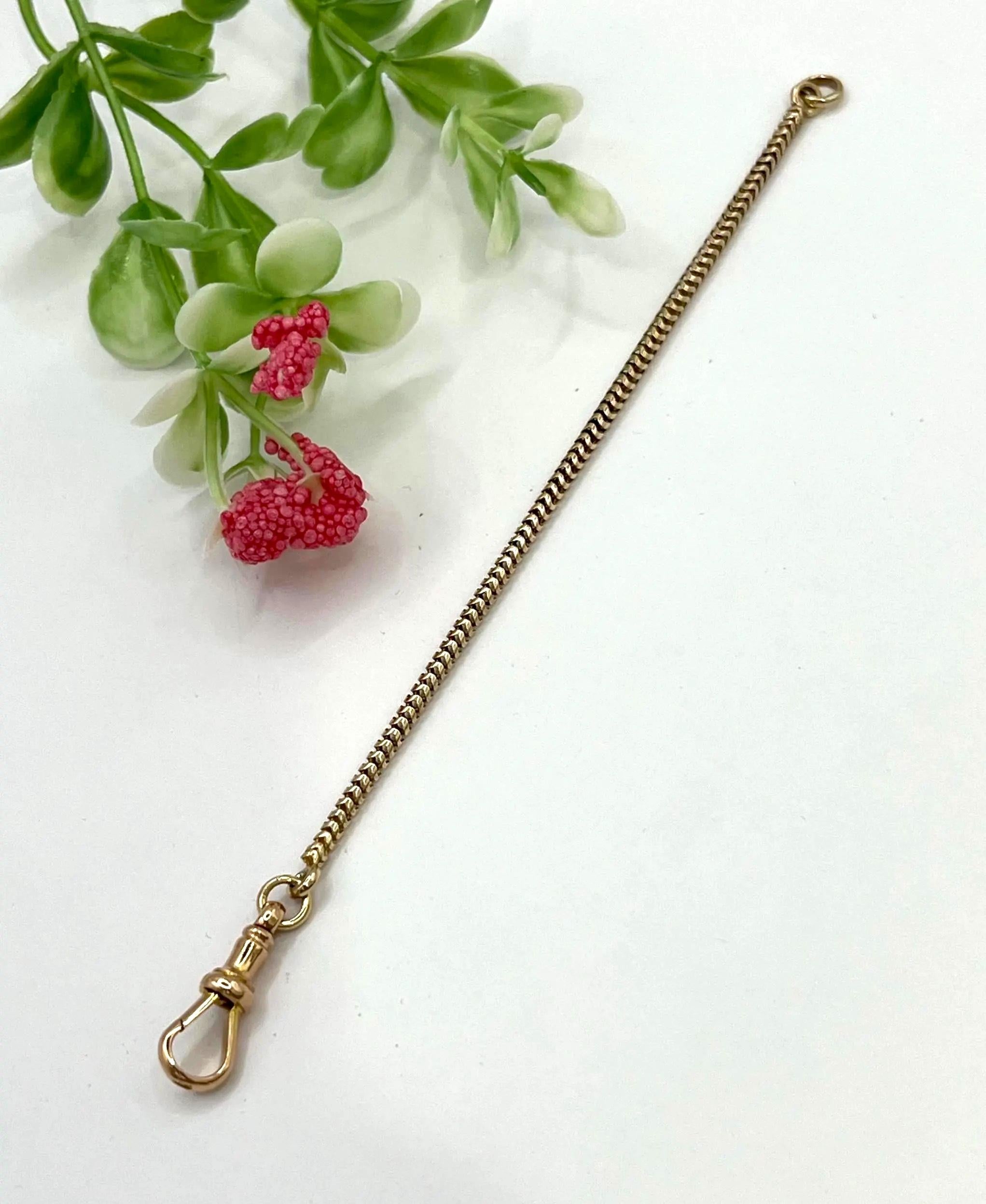 Pendentif en or jaune 15ct, Edwardian, chaîne à maillons serpent avec fermoir pivotant en vente 4