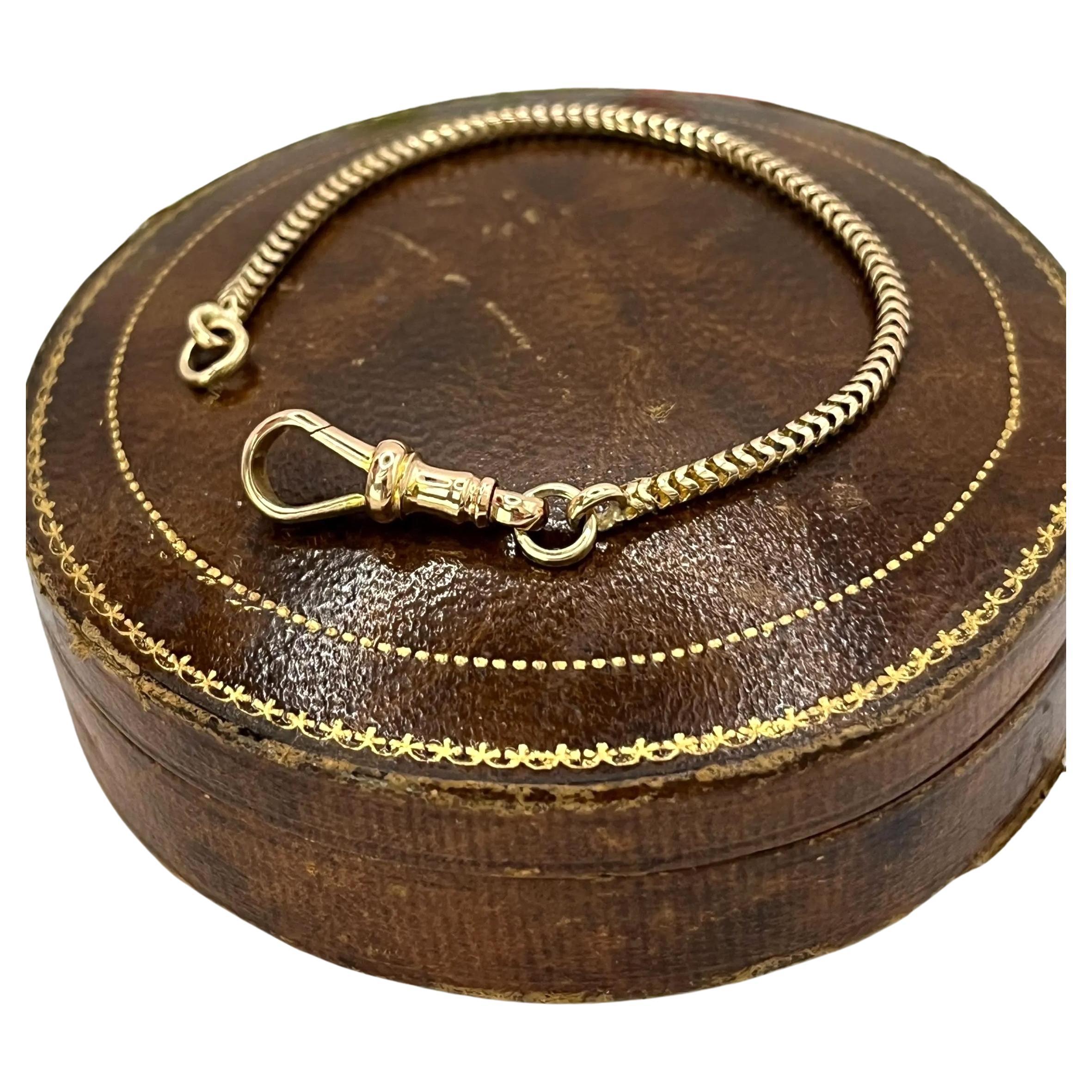 Pendentif en or jaune 15ct, Edwardian, chaîne à maillons serpent avec fermoir pivotant en vente