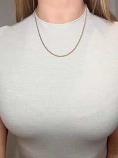 15ct Yellow Gold Victorian Fine Curb Link 18 1/2 Inch Chain with Bolt Ring Clasp