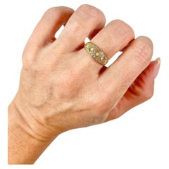 15ct Yellow Gold Victorian Five Stone Pearl Band Ring Hallmarked Chester 1887