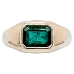 Anello solitario con smeraldo dello Zambia da 1,5 ct in oro giallo massiccio 14 carati  EM 8x6mm