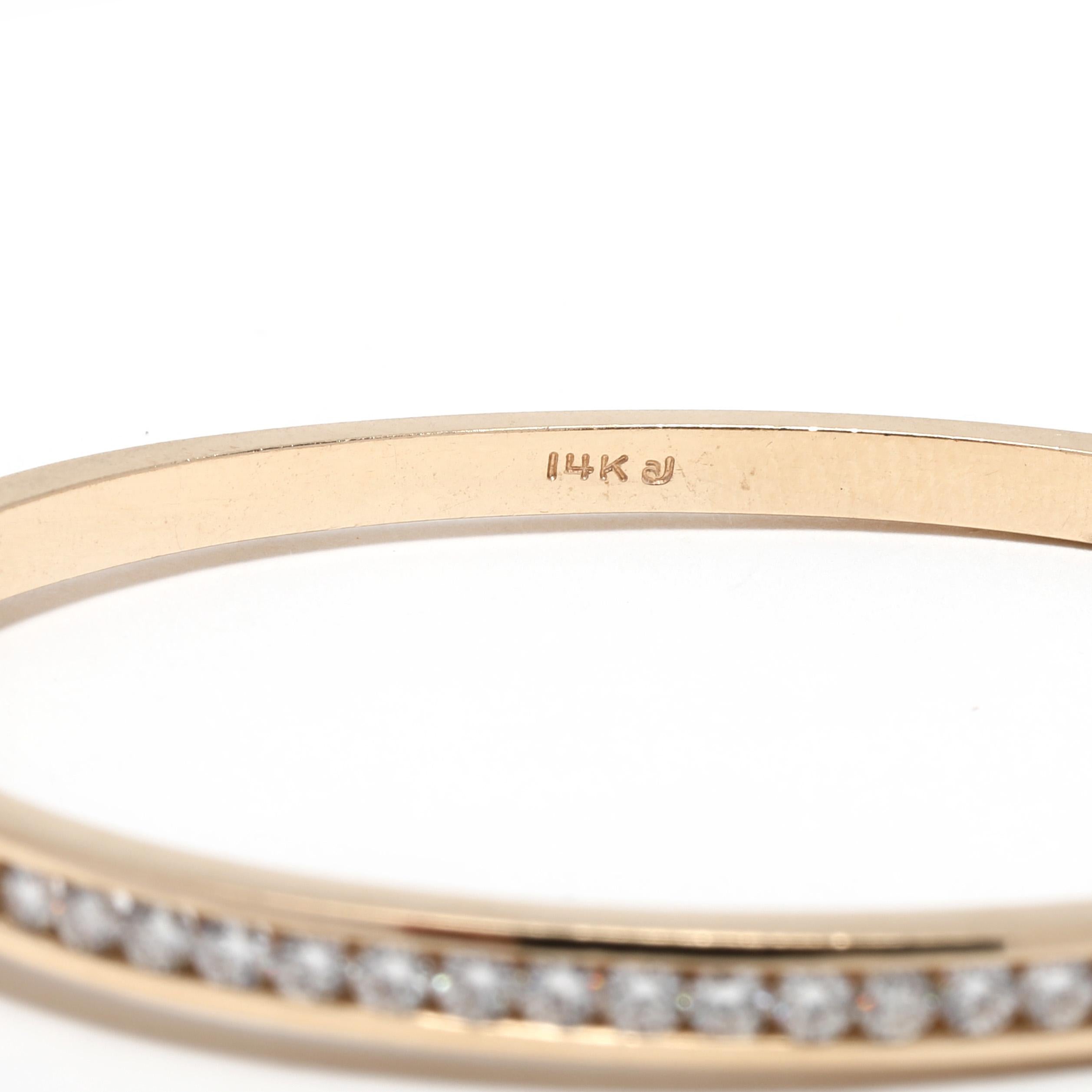 1,5 Karat Diamant-Armreif mit Scharnier, 14k Gelbgold für Damen oder Herren