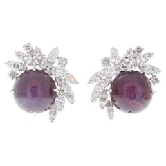 15 Karat Rubin und 4,40 Karat Diamant-Ohrringe aus Platin