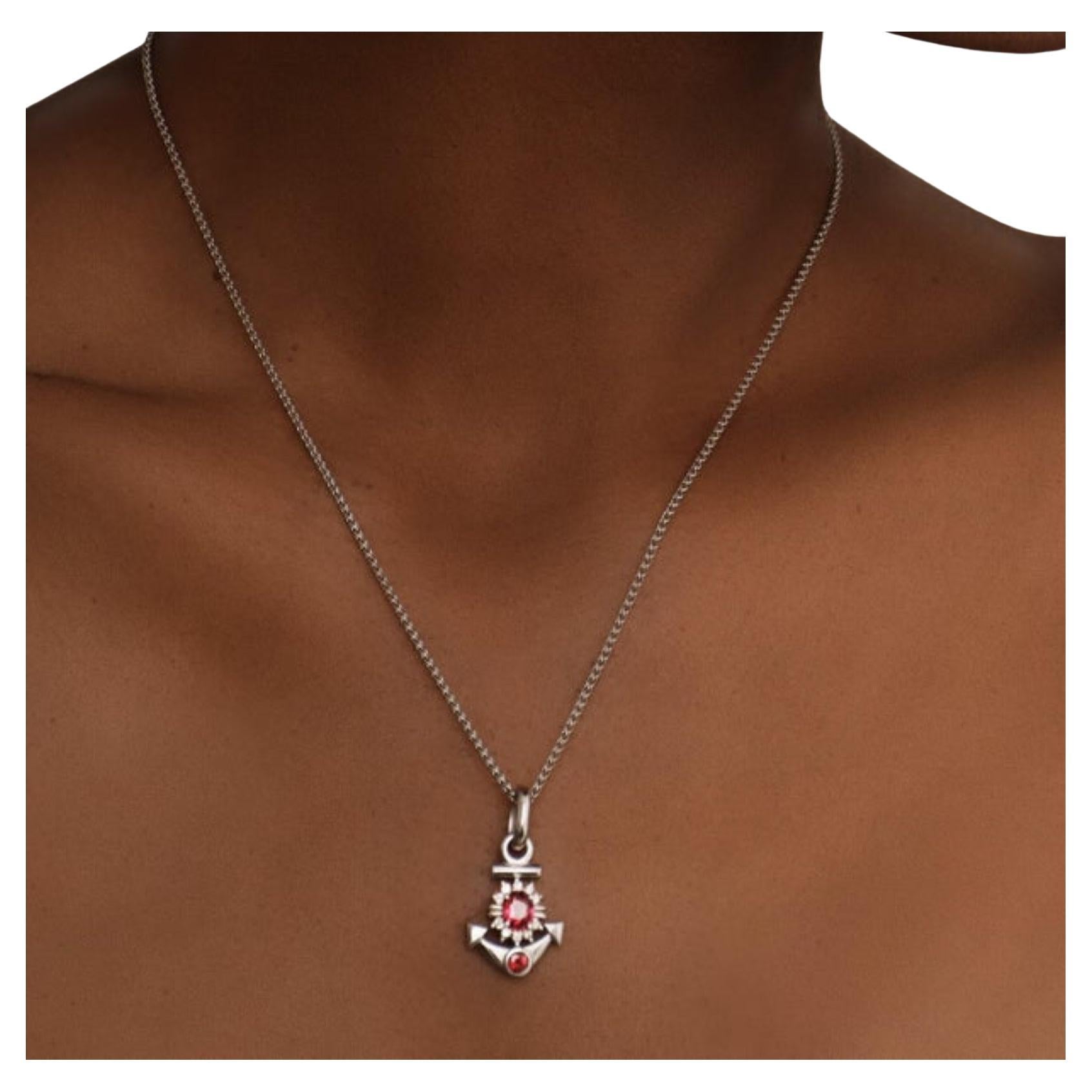 Dive into a sea of sophistication with our EGL Certified Genuine Natural Ruby  and Diamond Anchor Pendant Necklace, a timeless piece that blends nautical charm with the allure of genuine rubies and diamond. The 1.5ctw Ruby Anchor Pendant features