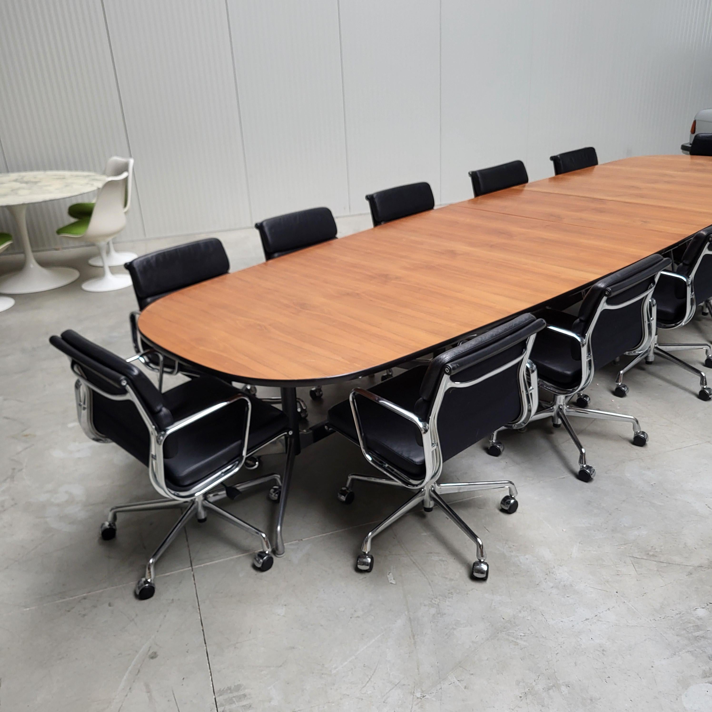American 15ft Herman Miller Eames Table, 1970s & 12 Vitra EA217 Office Chairs circa 2003 For Sale
